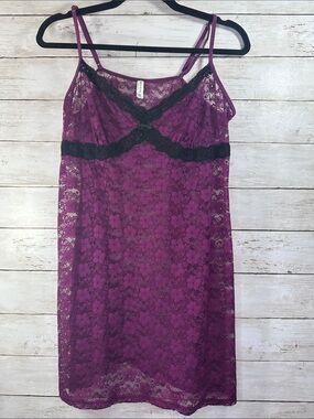 George Berry Parfait Floral Lace Trim Chemise Nightgown XL 16-18